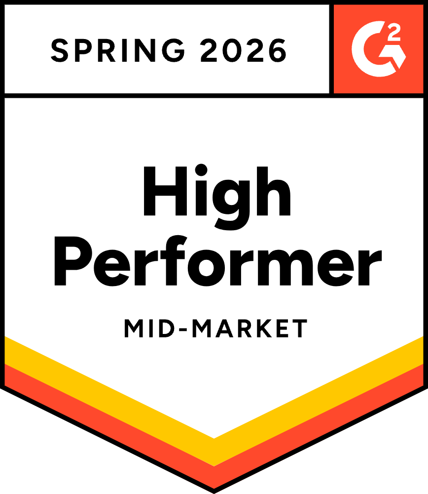 Workzoom G2 badge - High Performer Mid-Market Spring 2026