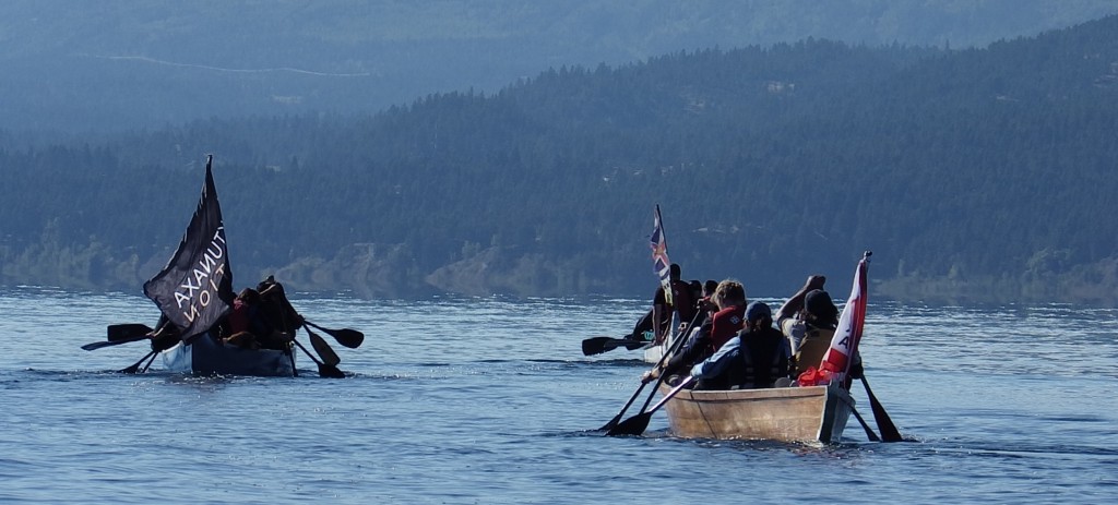 Ktunaxa Nation lands and canoe, Kootenay region, British Columbia