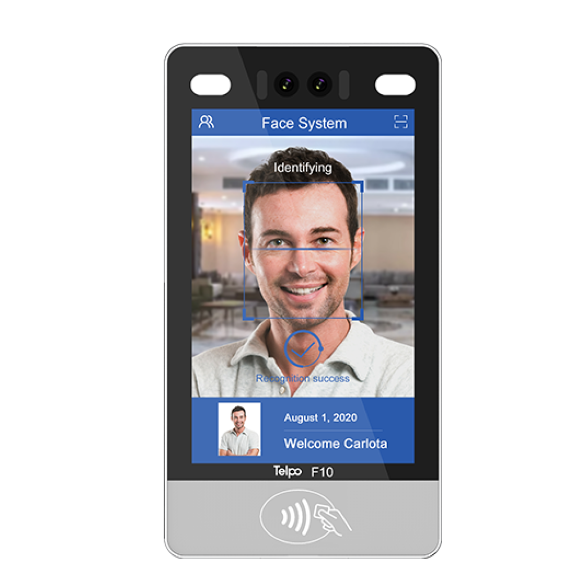 F10T facial recognition biometric terminal with temperature screening