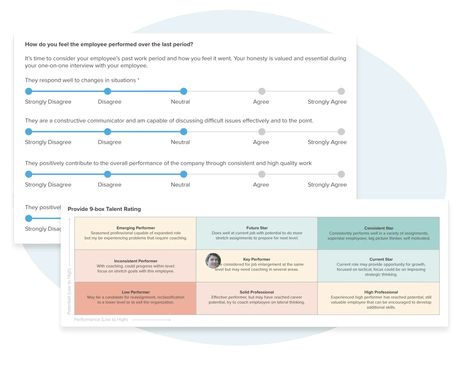 Workzoom performance review cycle with ratings