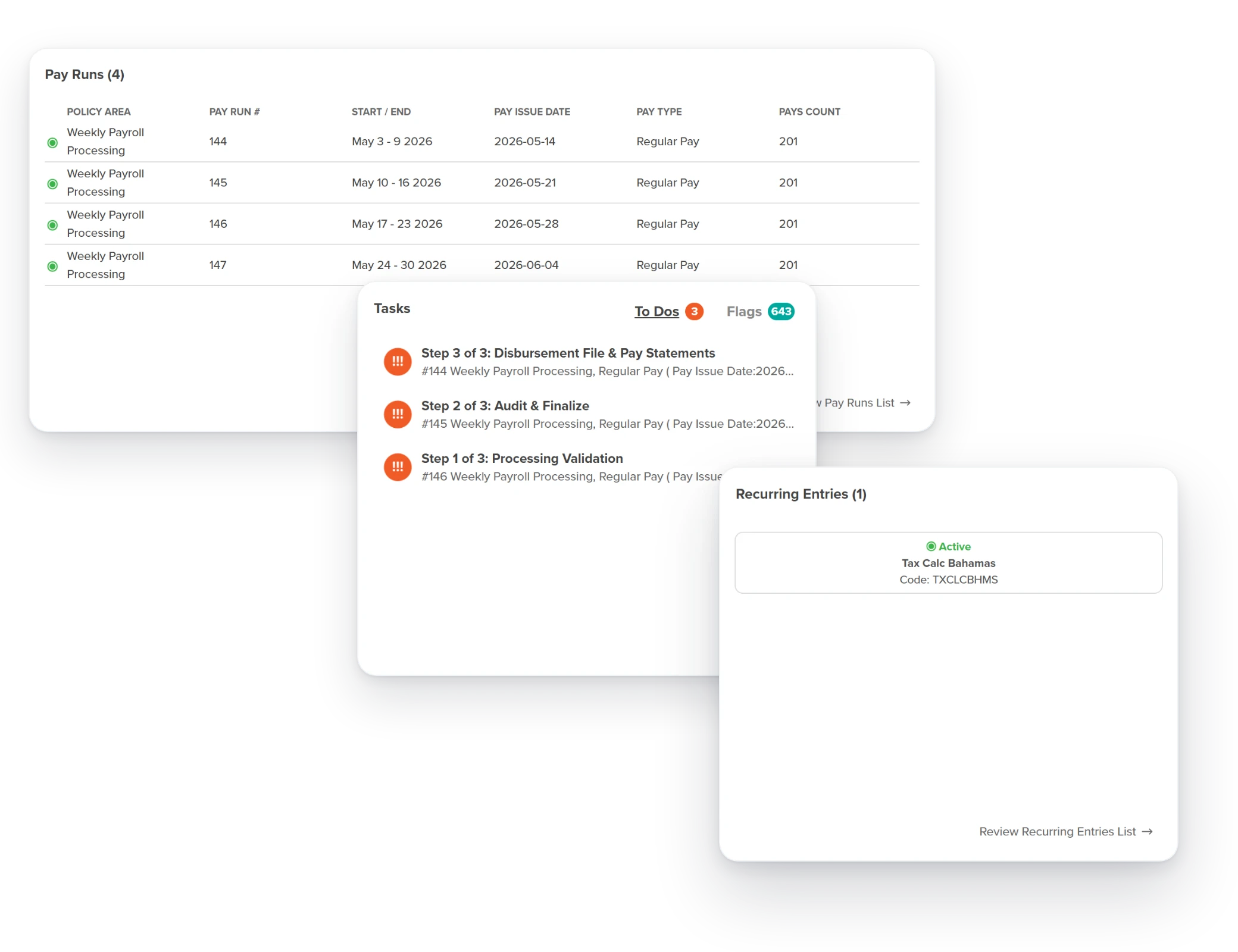 Workzoom payroll suite: the single connected platform that replaced Cable Bahamas's stitched stack of spreadsheets and tools.