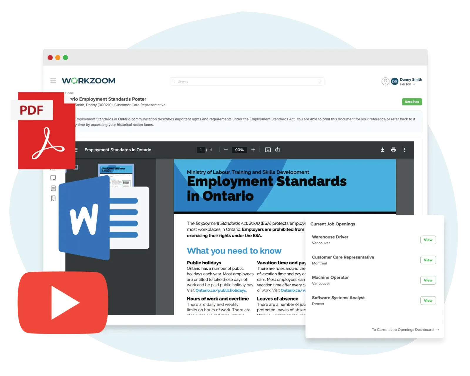 Workzoom HR onboarding module with automated checklists, document collection, and task assignments for new hires